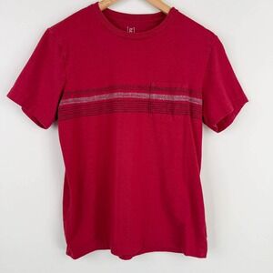 George Red Striped Pocket T Shirt Mens Size S Short Sleeve Crew Neck Casual